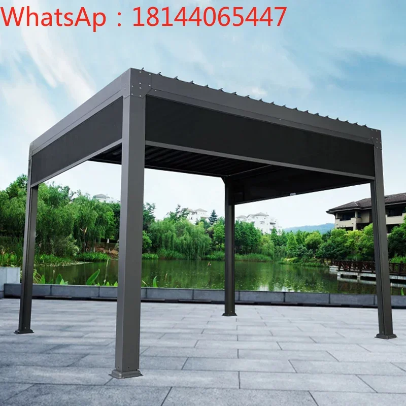 

Outdoor Electric Louver Flip Canopy Aluminum Alloy Outdoor Sunshade Villa Garden Sunshade Pavilion