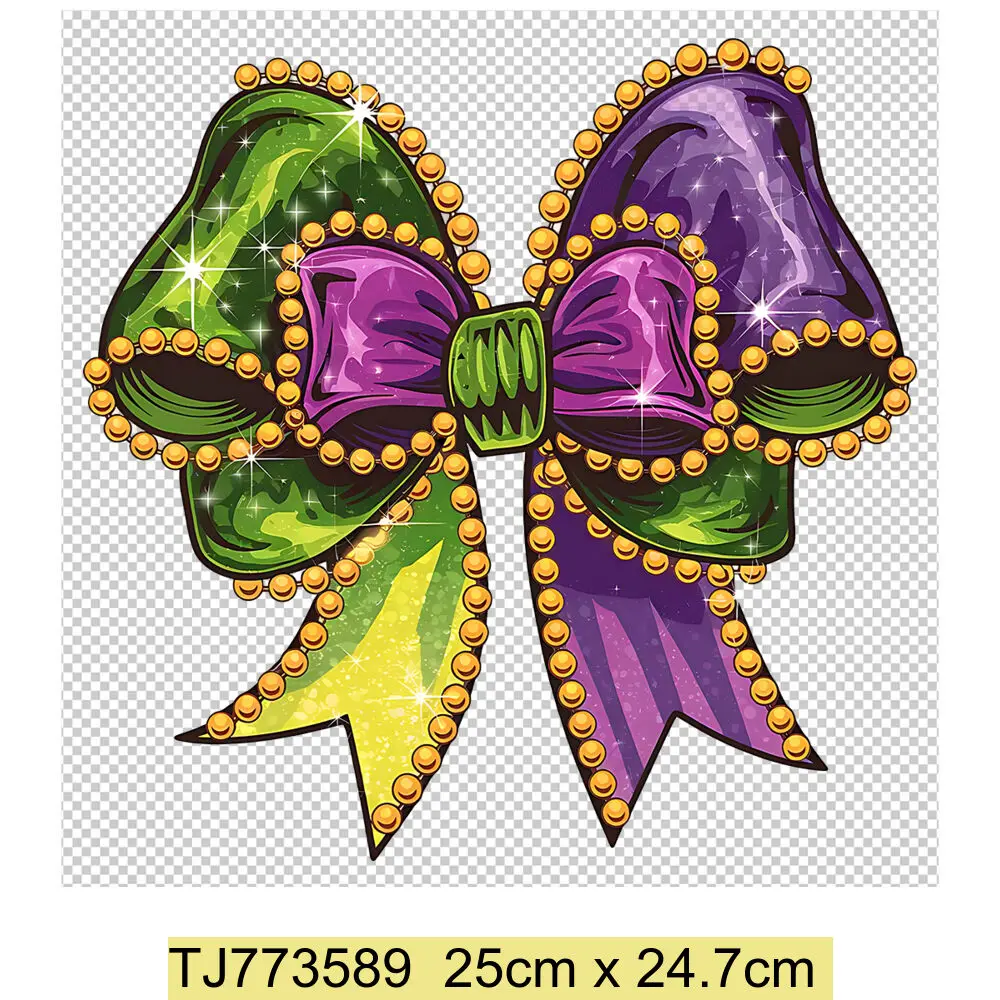 Mardi Gras Carnival Heat Transfer Patches Iron on Transfer for Clothing Patches DIY Washable T-Shirts Thermo Sticker Applique