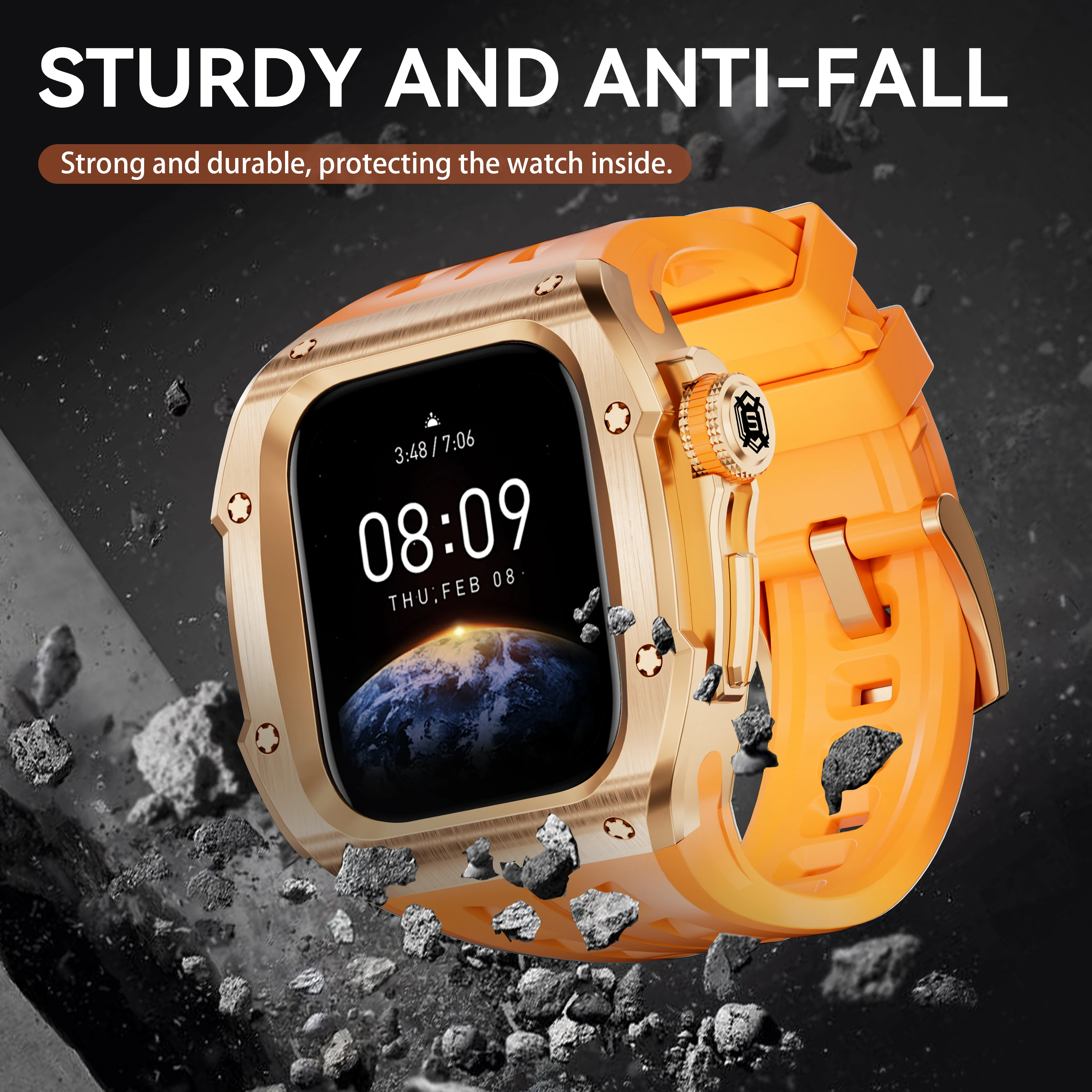 Food-Grade Eco-Friendly 316 Stainless Steel Case Is Lightweight and Shockproof for Apple Watch Series 10/11 Case 46mm