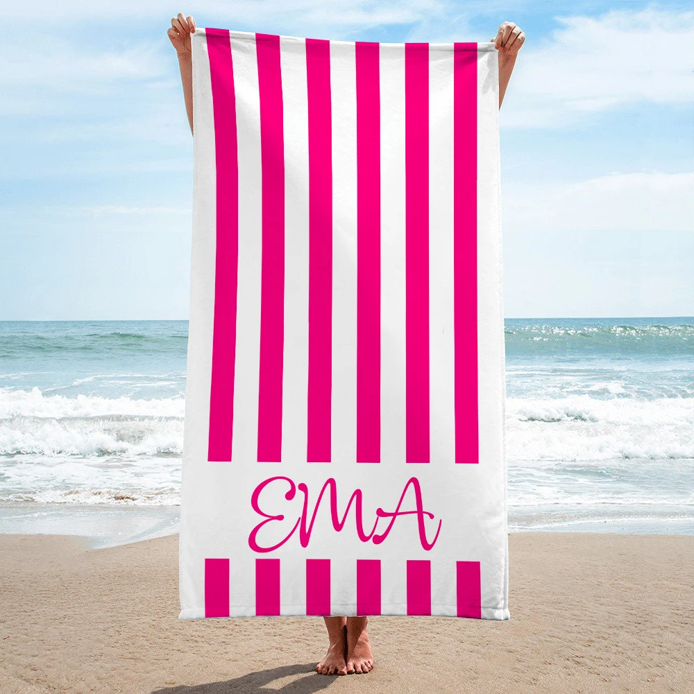 Personalized Beach Towel Custom Name Beach Towel, Microfiber Custom Kids Adult Pool Travel Beach Serviette de plage personnalisé