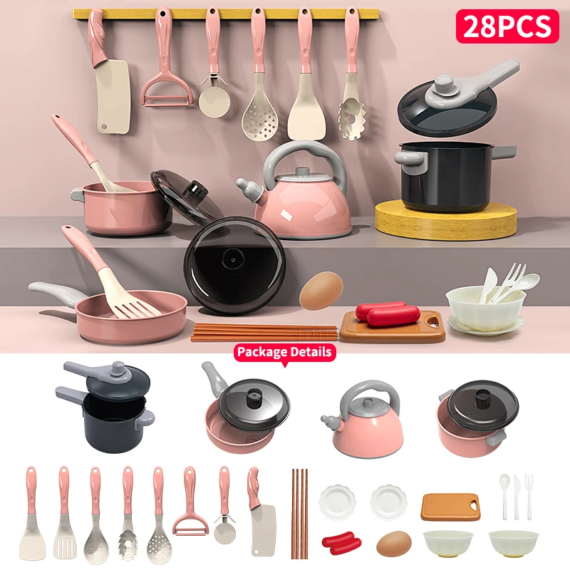 New! Pretend Play Cooking Toys Set, Kids Play Kitchen Set, Kitchen Toys Set For Children, Toy Pots And Stove For Boys and Girl