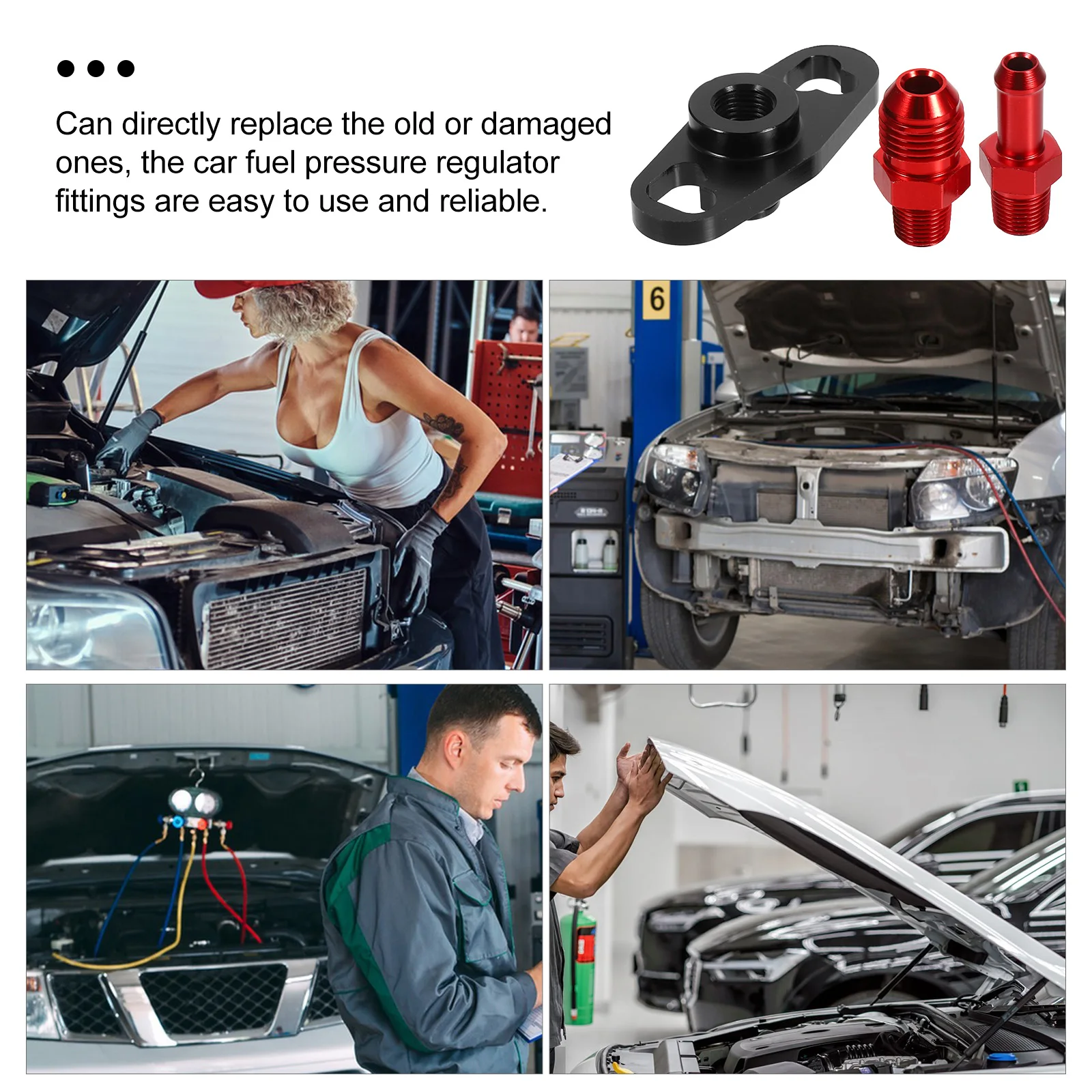 

3pcs Rail Adapters Car Fuel Pressure Regulator Base Vehicle Sturdy Durable Compact Replacement Fuel System Engine Parts