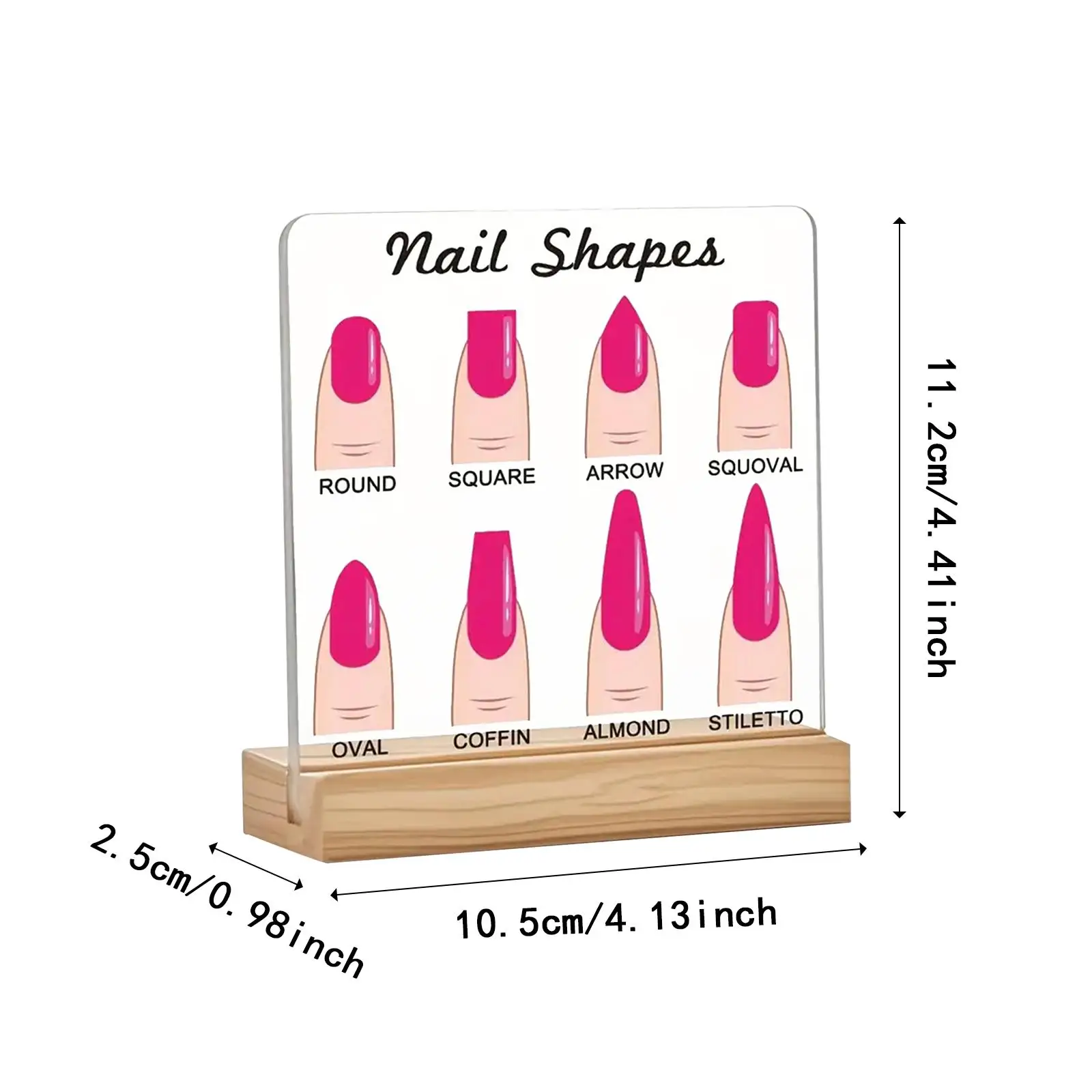 Nail Shape Display Board Decorative Photo Props Easy to Install Clear Cute Plaque Sign Nail Tech Gifts for Women Acrylic Panel