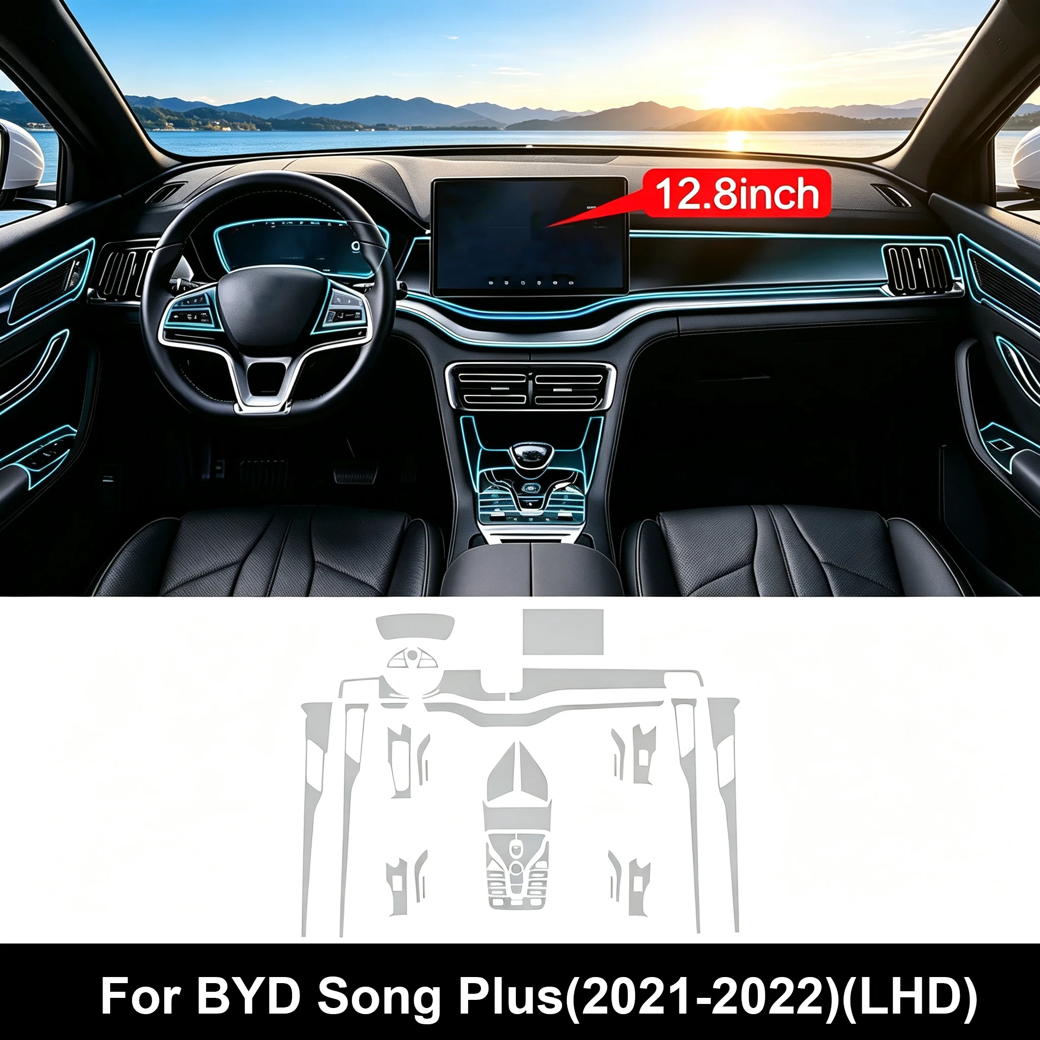 Für BYD Seal U Sealion 6 Song Plus DM-i EV 2021-2025 Auto Transparente TPU-Schutzfolie für Navigationsbildschirm PPF Kratzfest – Detail 2