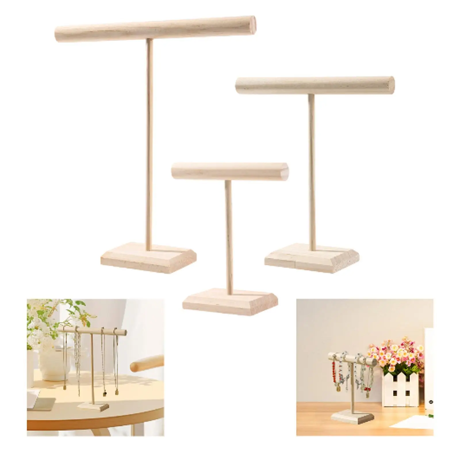 T Shape Bar Jewelry Display Stand Tabletop Portable Storage Rack Display Holder for Pendants Bangles Necklaces Bracelets Retails