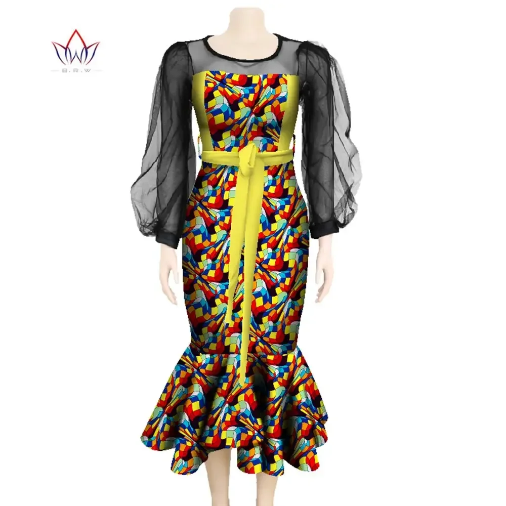 Muslin Long Sleeve Dresses for Women Party Wedding Casual Date Dashiki African Women Dresses African Dresses for Women WY4761