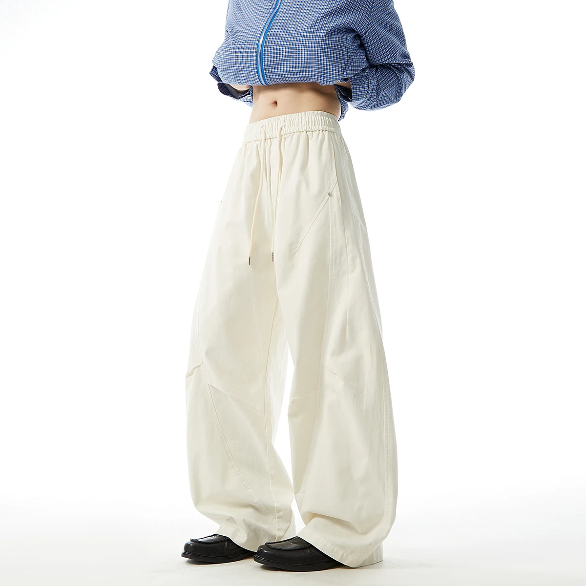 

Baggy Pants Man Pants Elastic Waist Casual Trousers Streetwear Loose Fit Spring Mens Fashion