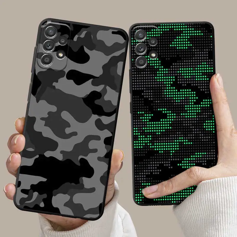 Camouflage Pattern Camo Military Army Phone Case for Samsung Galaxy A12 A53 A52 A13 A51 A14 A71 A72 A73 A33 A21s Silicone Funda