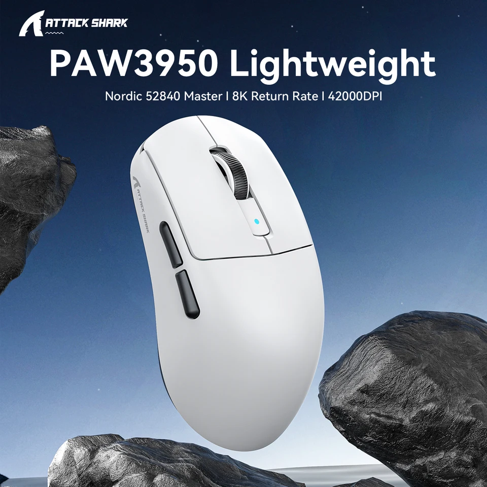 ATTACK SHARK R6 PAW3950MAX ワイヤレス ゲーミング マウス、8Khz
