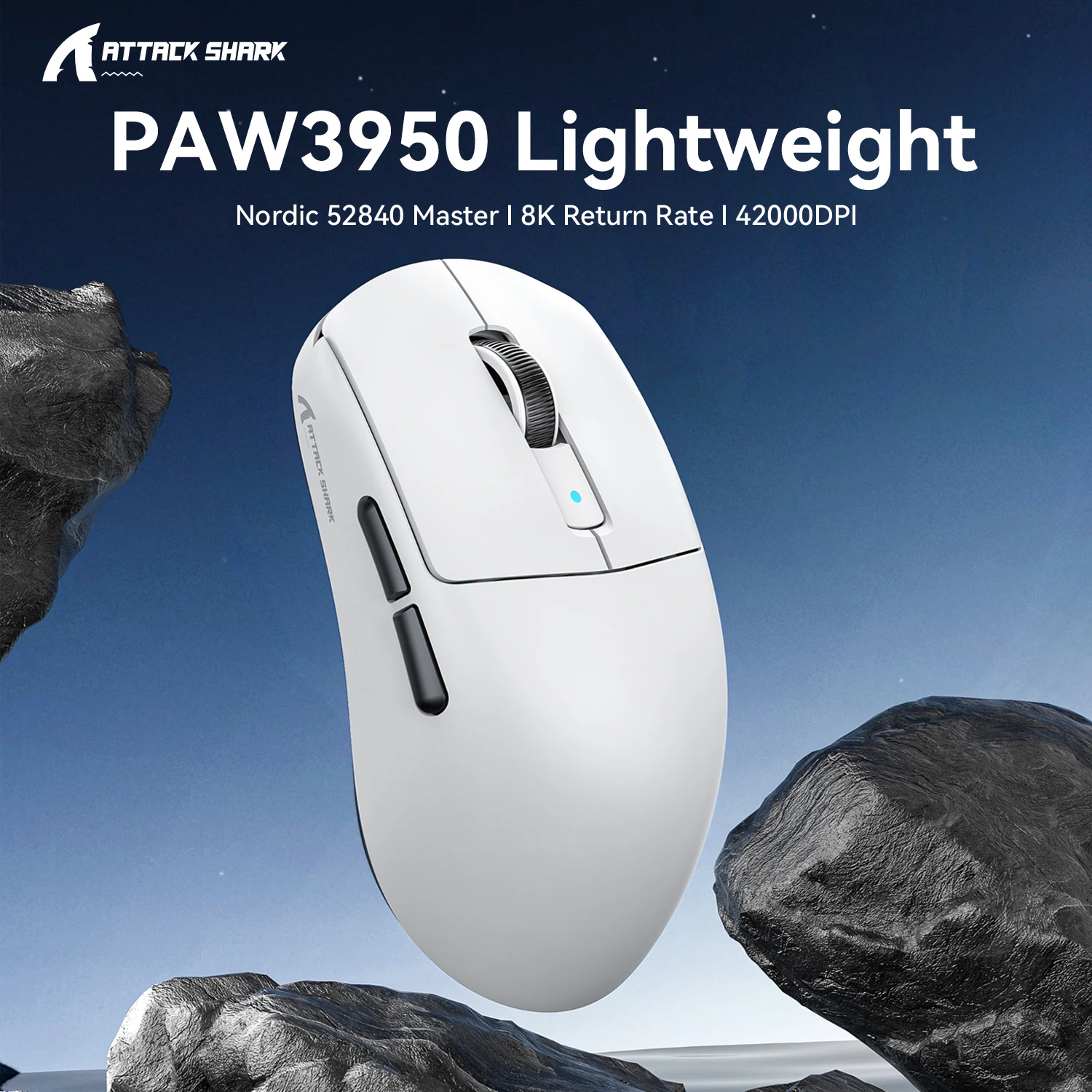 Imagem -02 - Mouse para Jogos sem Fio Attack Shark r6 Paw3950max Pesquisa de Khz Ultraleve 39g Mcu Nórdico 52840 Microinterruptores Ópticos Omron