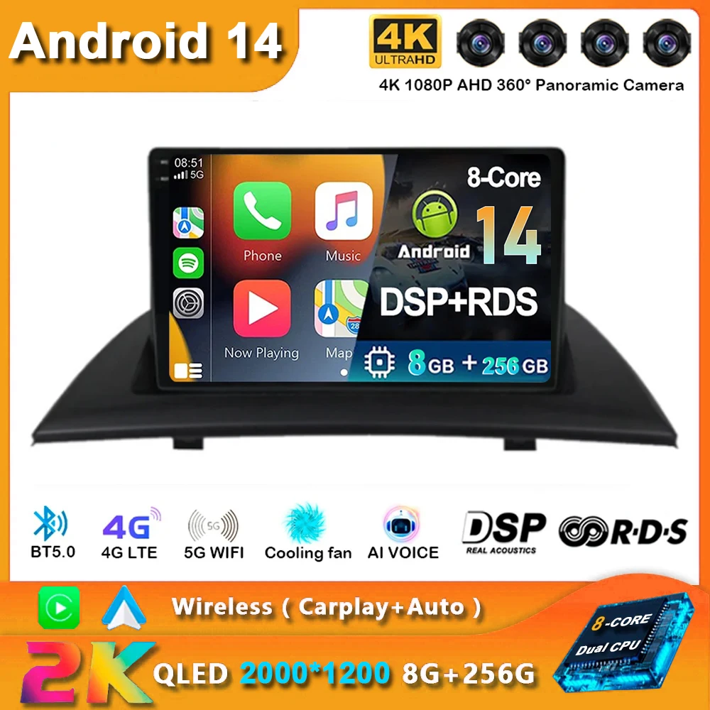 

Android 14 Carplay Car Radio For BMW X3 E83 2004 2005 2006 2007 2008 - 2012 Navigation GPS Multimedia Player Stereo WiFi+4G BT