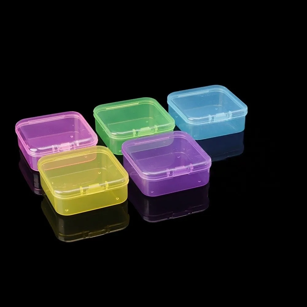 

12 Grids Jewelry Beads Storage Case Multi-Functional Colorful Rhinestone Nail Design Organize Square DIY Pudding Bean Container