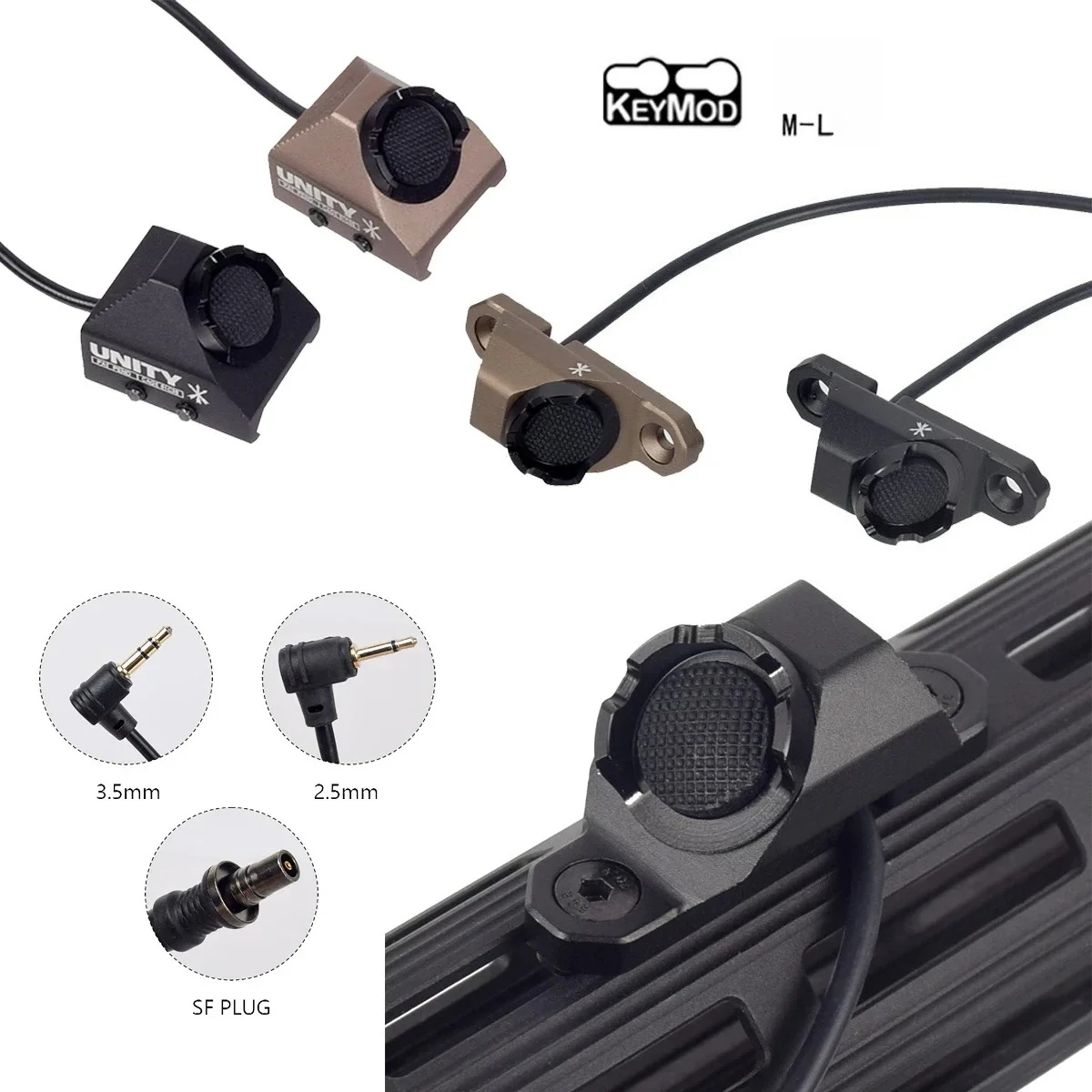 Bouton de pressostat à distance Surefire M300 M600 UNITY, prise 2.5/3.5mm/SF pour rail ML-K Keymod 20mm pour DBAL-A2 PEQ15