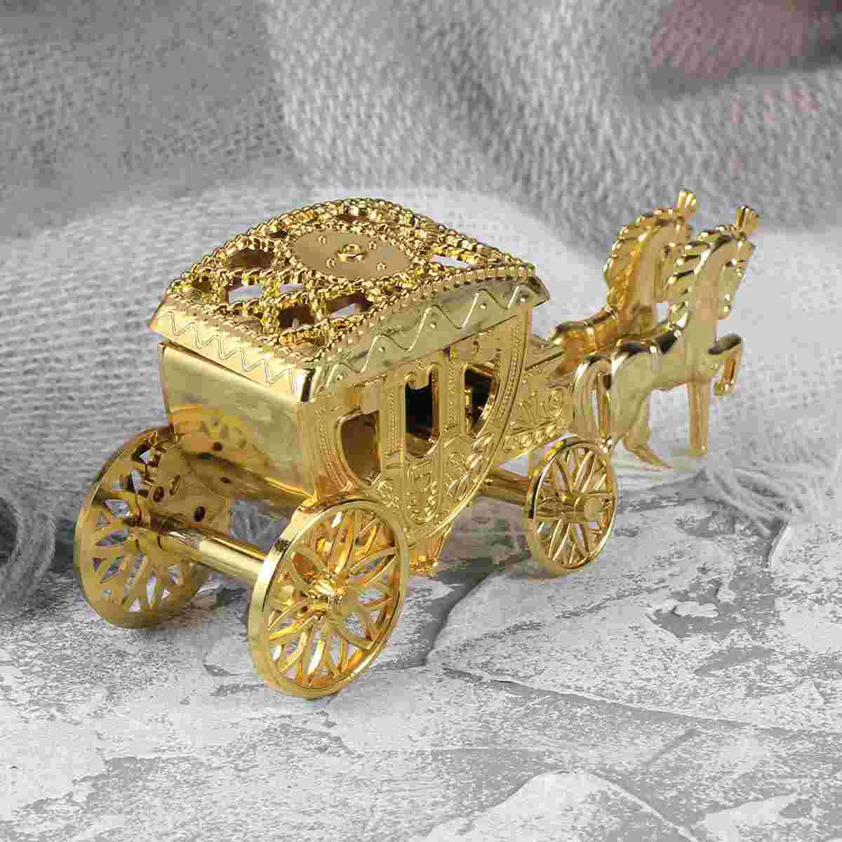 Jewelry Coaster Table Decorations Wedding Gift Boxes Royal Carriage Candy Holder Golden Bride