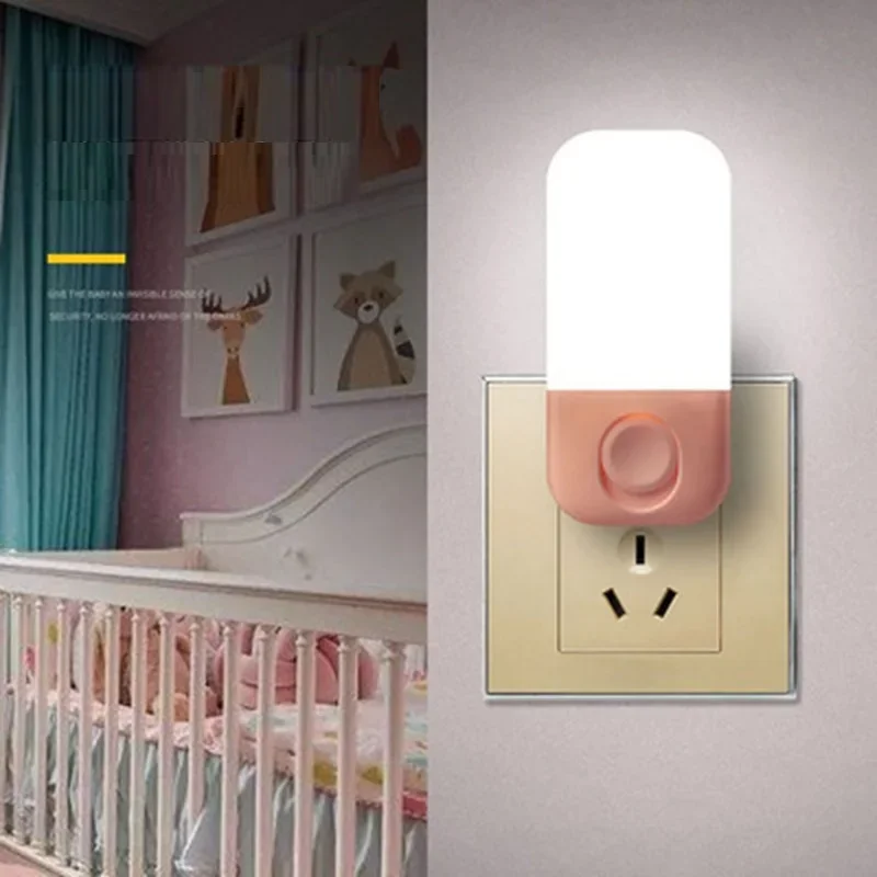 Lampu Malam LED Mini Lucu Peredup LED Lampu Tidur Mata Menyusui Bayi Lampu Tidur Kamar Tidur Lampu Hemat Energi LED Plug-in