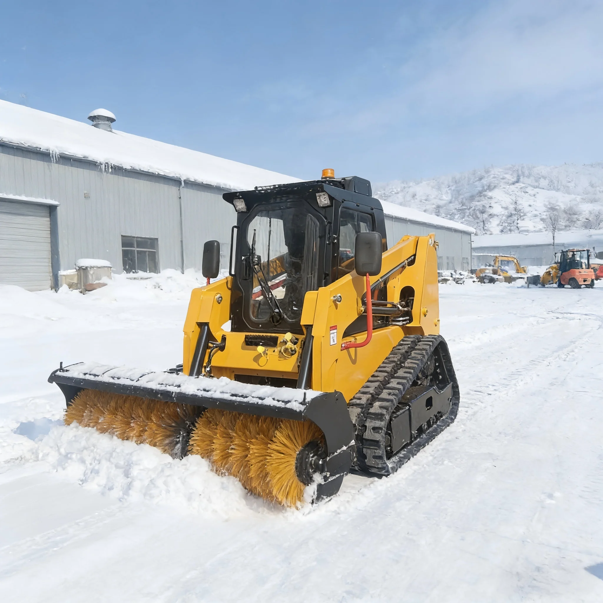 Aftermarket spare parts High Power Skid Steer Loader with Snow Blower, enclosed , in stock fast shipping winter construction sno