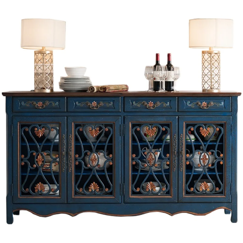 

American European Country Retro Solid Wood Hand-Painted High-end Furniture Multi-layer Shoe Rack Storage