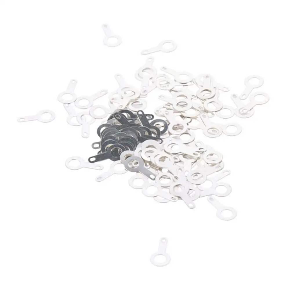 100pcs Easy to use Lug Plate Solder Ring Terminal Crimp M3.2/M4.2/M5.2 Ring Terminal Connector Silver Tone