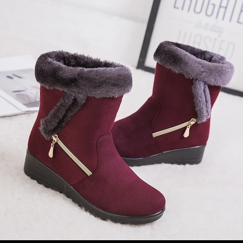 Winter Women Boots Warm Plush Ankle Snow Boots Women Shoes Fashion Zipper Women\'s Winter Boots Plus Size Zapatos De Mujer