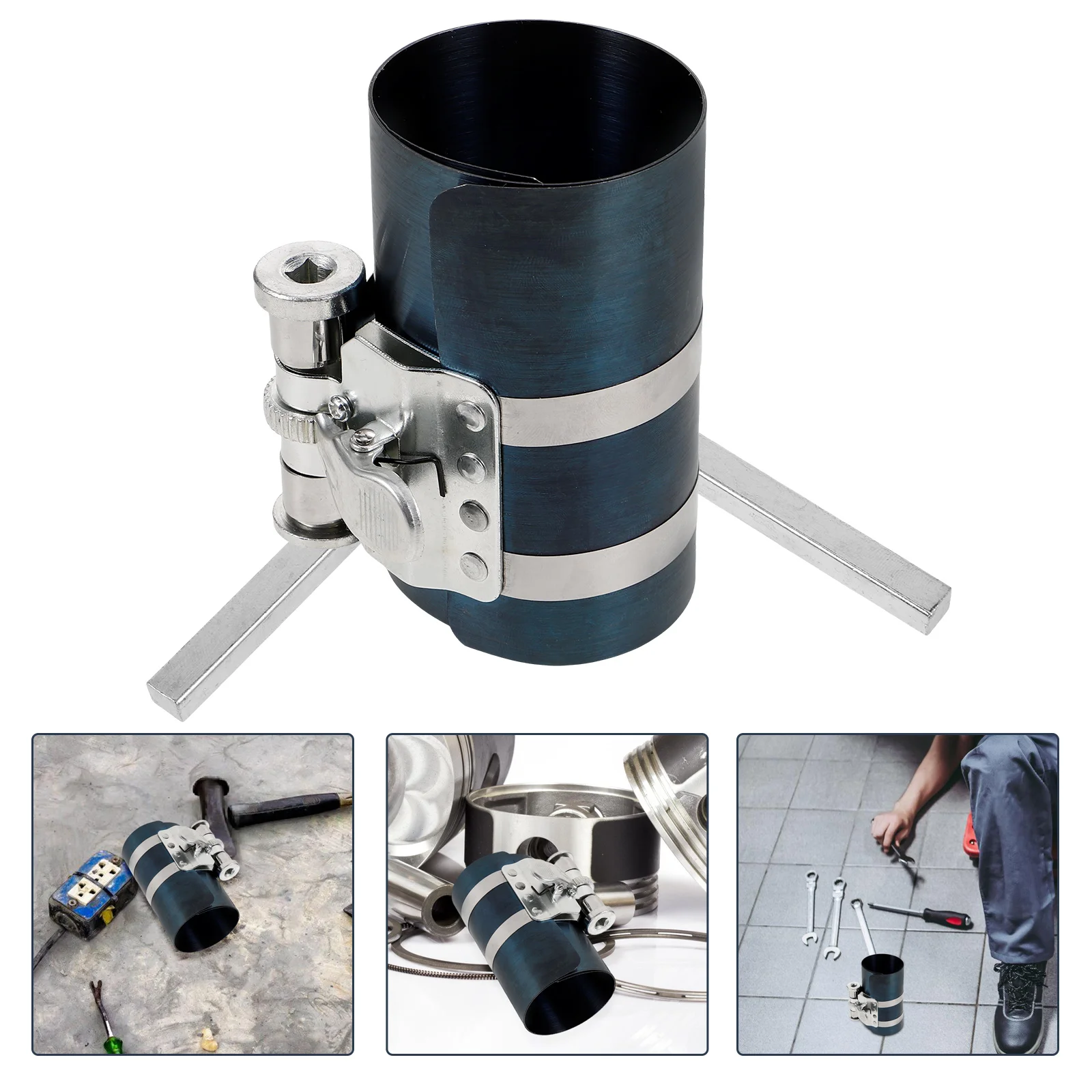 

Piston Ring Compressor Tool Steel Car Engine Piston Installation Automotive Motorcycle Dismounting Compressor Supply Installer