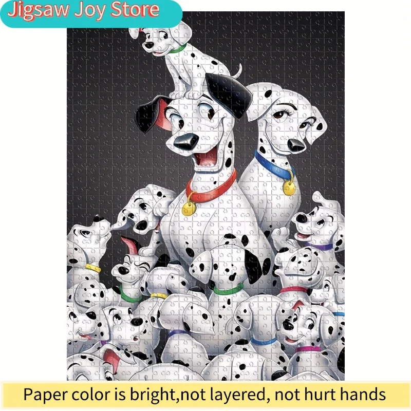 

2D-пазл «101 далматинец» — большая головоломка с изображением щенков далматинов, пятен и Крюэллы де Вил — сложная игра