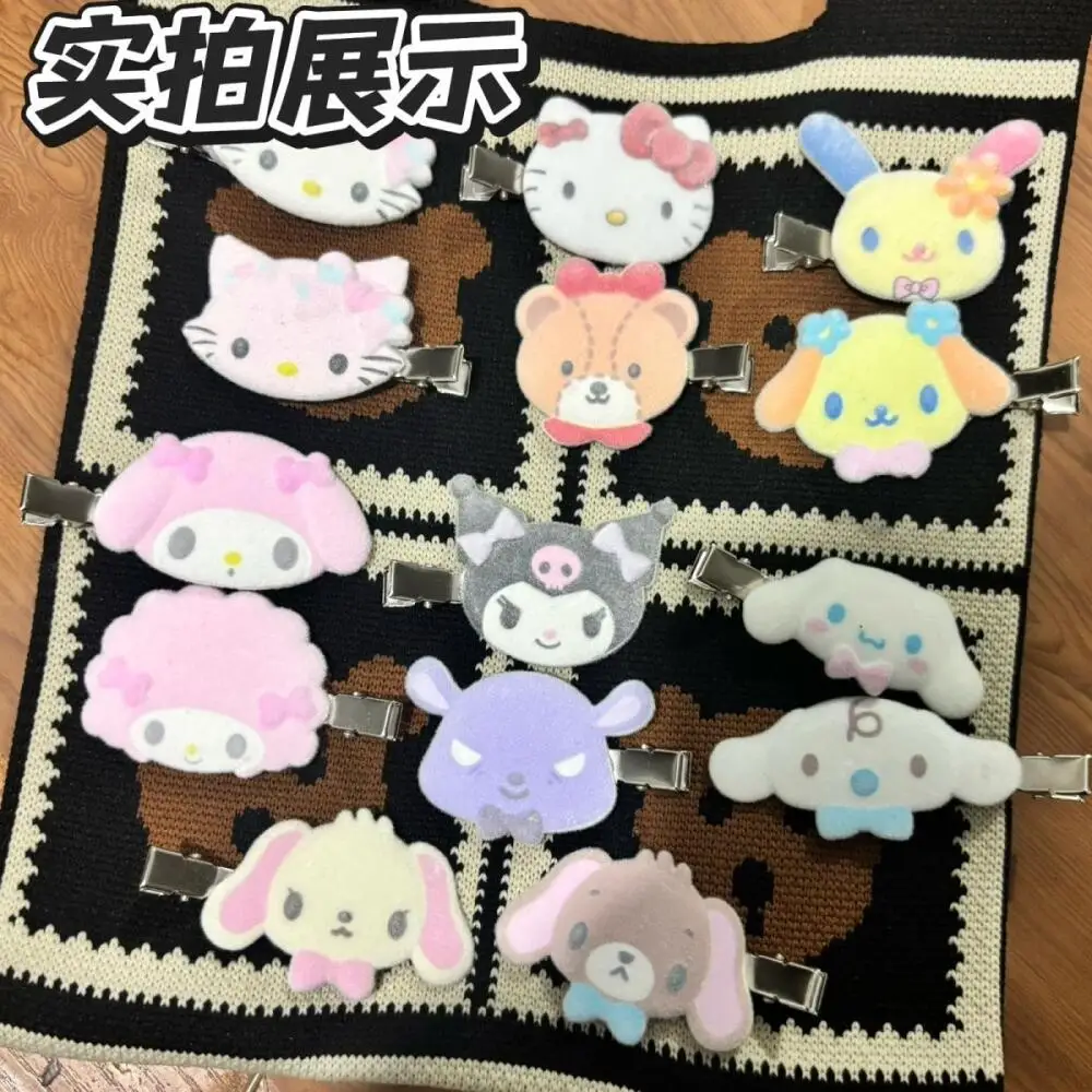 No Paper Jam Sanrio Hello Kitty Usahana Sugarbunnies Flocking Hairpin Headwear Backpack Decoration Bundle Clamp Girl Easter Gift