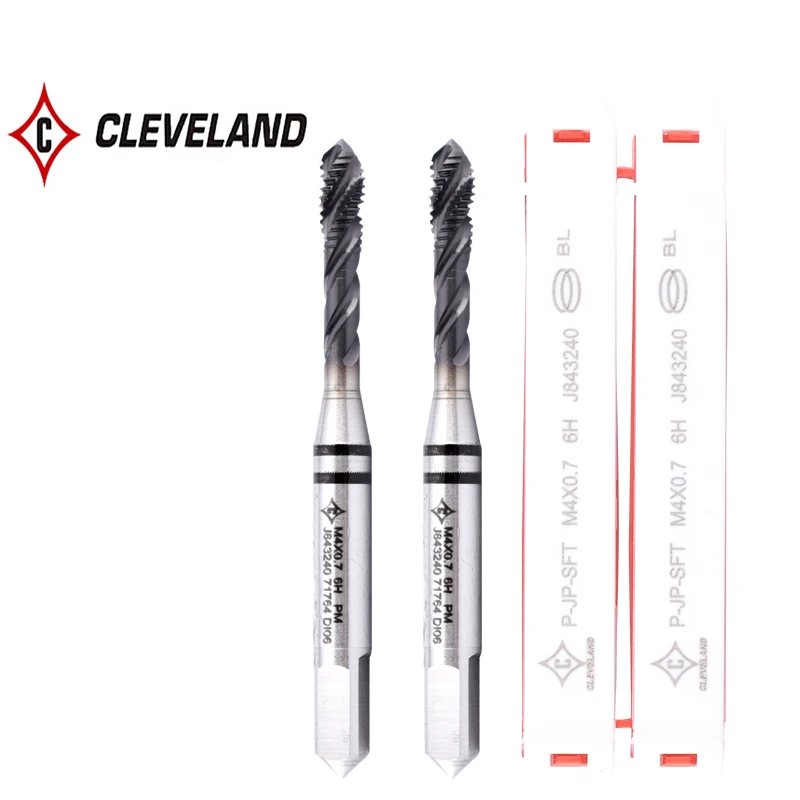 CLEVELAND HSS-PM With JP Coated Spiral Fluted Tap Spiral Spiral Pointed Tap M2M2.5M3M4M5M6M8M10M12M14M16 Machine Screw Taps