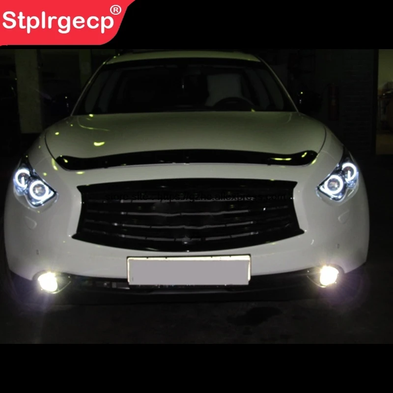 For Infiniti FX QX70 FX35 FX37 FX50 2009-2013 Ultra Bright Day Light DRL CCFL Angel Eyes Demon Eyes Kit Warm White  Ring