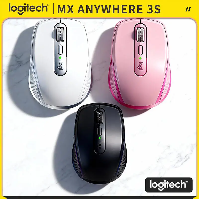 

Durable MX Anywhere 3S Mouse - 8000 DPI, Hyper-Scroll, Anti-Slip Grip, Perfect for Park Workspace & Office Desk Station