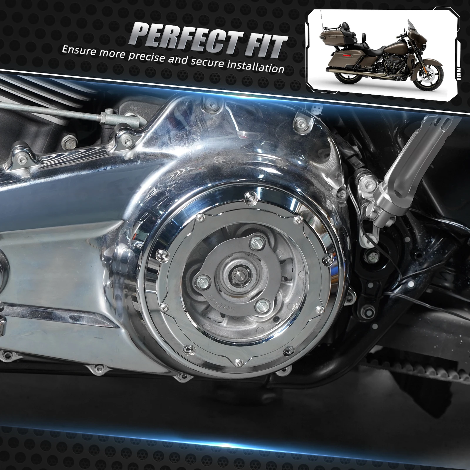 Motorcycle Transparent Clutch Cover for Harley Road Glide FLTRX 2016-2024 Road Glide Special 16-23 CVO Road Glide FLTRXSE 18-22