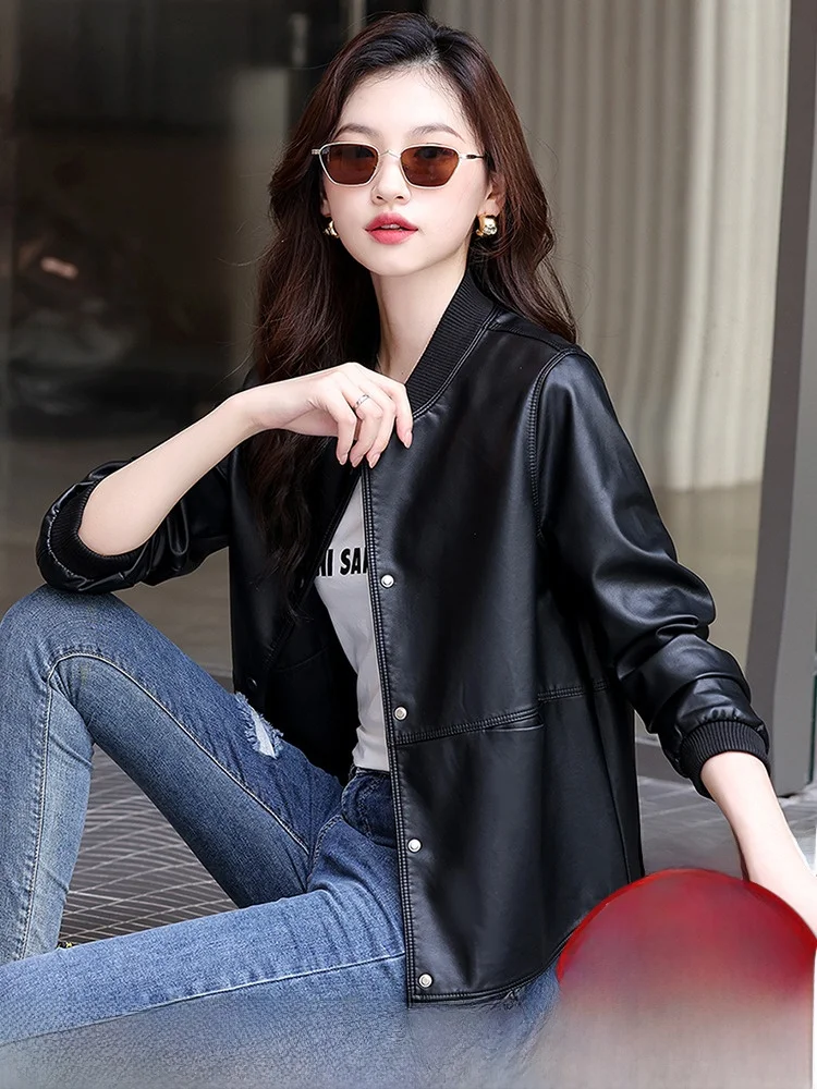   Giacca in Vera Pelle Ning per Donna, Nuova Collezione Primavera 2024, Modello Casual Slim Fit in Pelle di Pecora