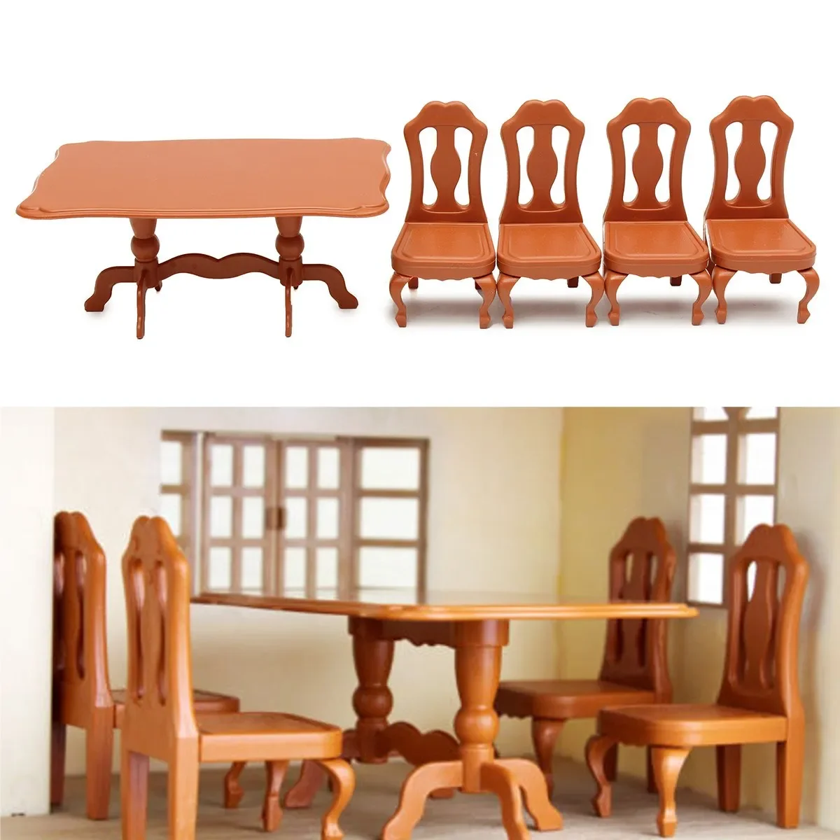 

Миниатюрная мебель 1:12: наборы обеденных столов и стульев для кукольного домика, игрушки-мебель, подарки для детей и взрослых