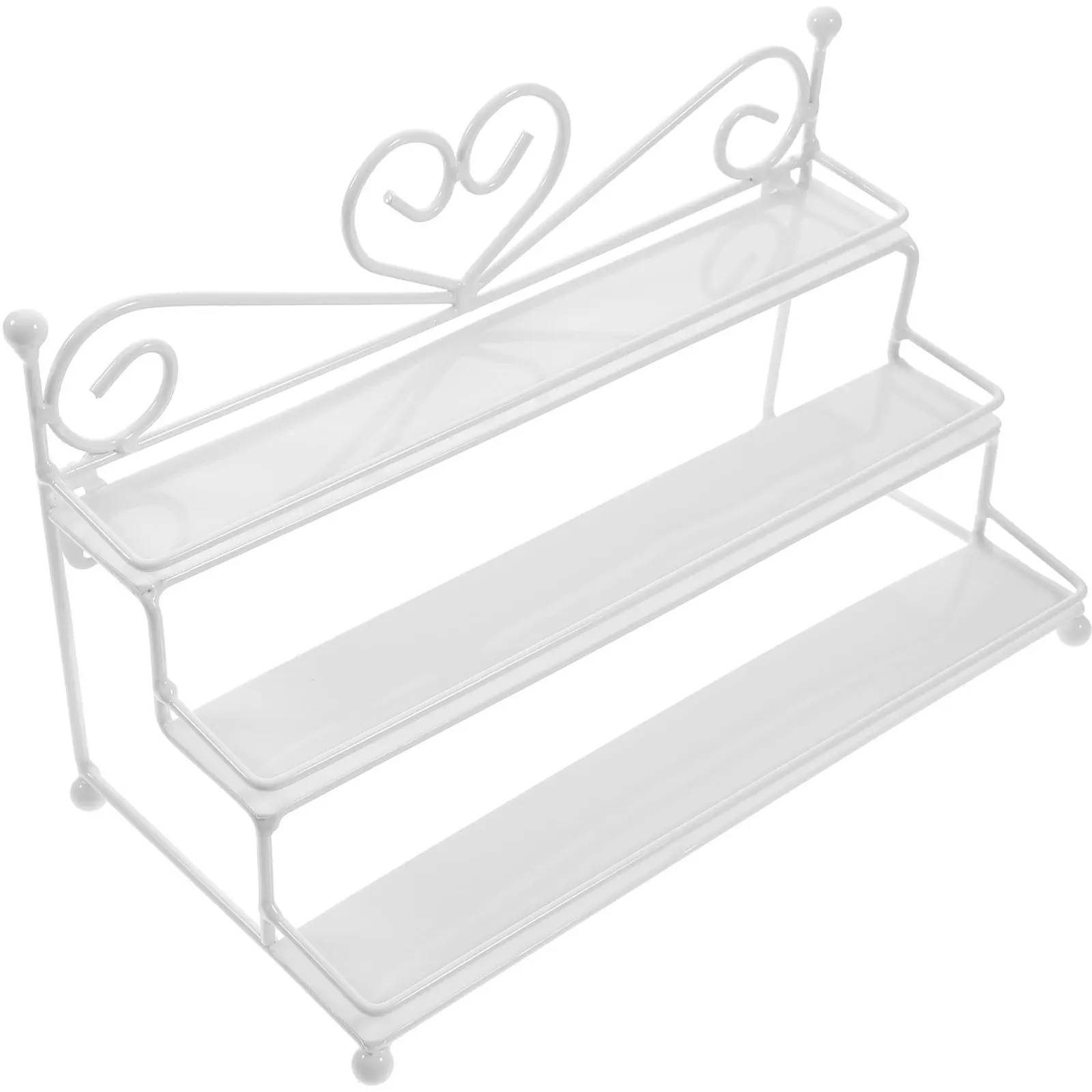 Heart Shape Metal Nail Polish Holder Organizer 3 Tier Rack Stable Anti Slip Base Table Display for Cosmetics Nail Polish Holder