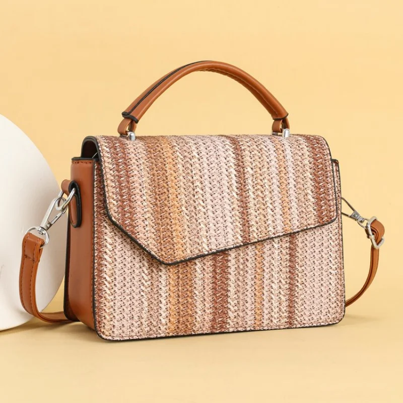 Tas Selempang Wanita Model Convertible Elegan, Terinspirasi Desainer, Bahan Kulit, Pegangan Atas, Tali Selempang Panjang