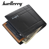 Slim Minimalist Wallet for Men Baellerry Vintage Short Bifold Money Clip Card Holder RFID Blocking Small Thin Metal Wallet Gift