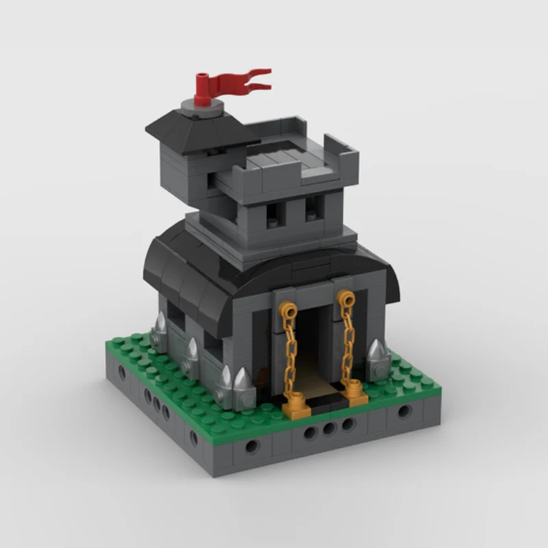 Medieval Castle Model MOC Building Bricks Small Town Hall Modular Technology Gifts Holiday Assemble Children Toys Suit