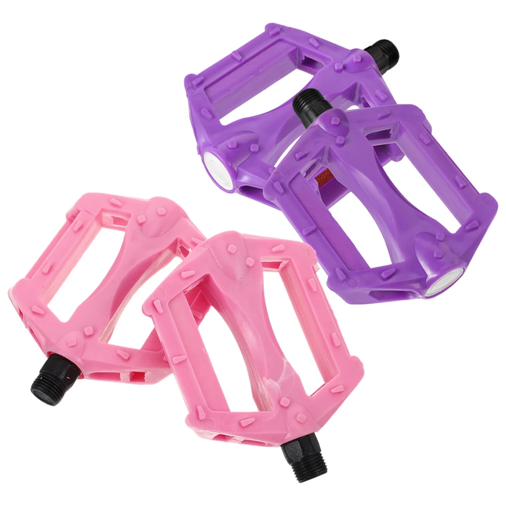 

Childrens Mountain Bike Pedals Lightweight Durable Anti Slip Plastic Replacement Tricycle Parts Kid Bicycle Bright Colors