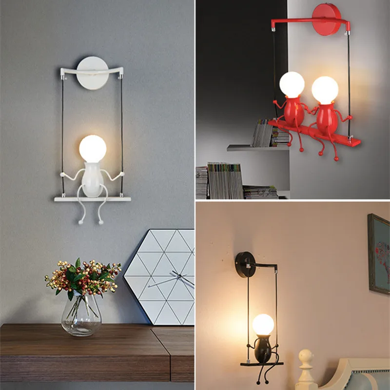 

Machine Villain Wall Lamp Minimalist Creative Bedroom Bedside Wall Lamp Modern Aisle Corridor Wrought Iron Wall Hanging Lamp