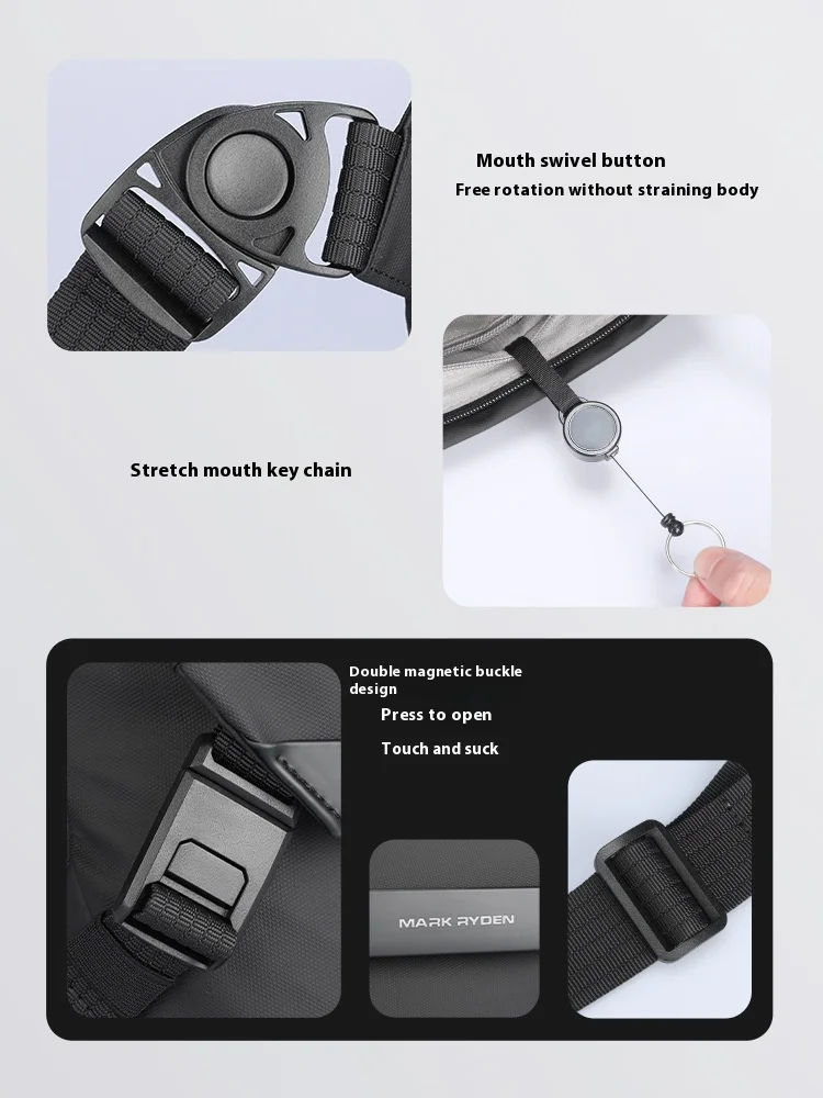 حقيبة كتف رجالية مقاومة للماء عالية الجودة من مارك رايدن مقاس 11 بوصة لأجهزة iPad للرجال حقائب سفر للأعمال حقيبة ساعي البريد عبر الجسم للرجال #5