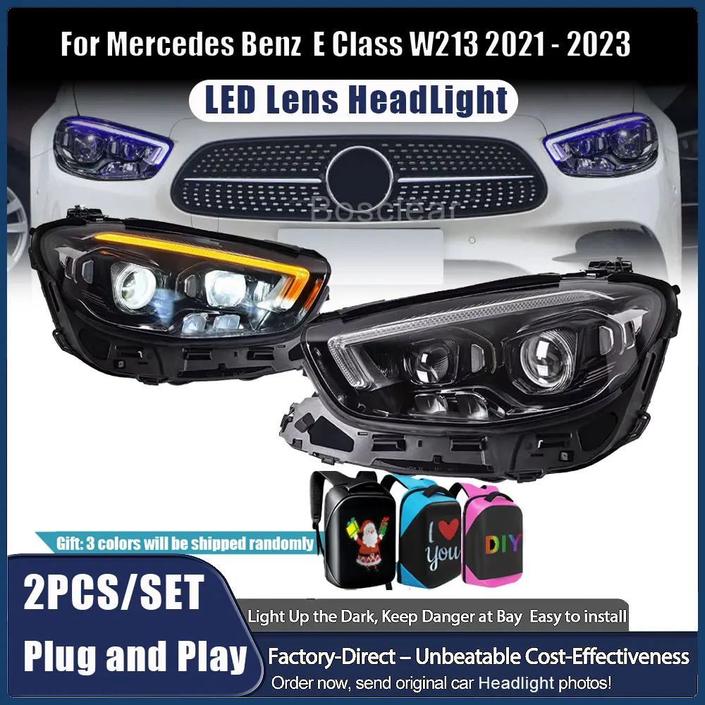 

Car Lights For Benz E-Class W213 Headlights LED Lamps Daytime Running Lights Dynamic Turn Signal Auto Accessories 2016-2023