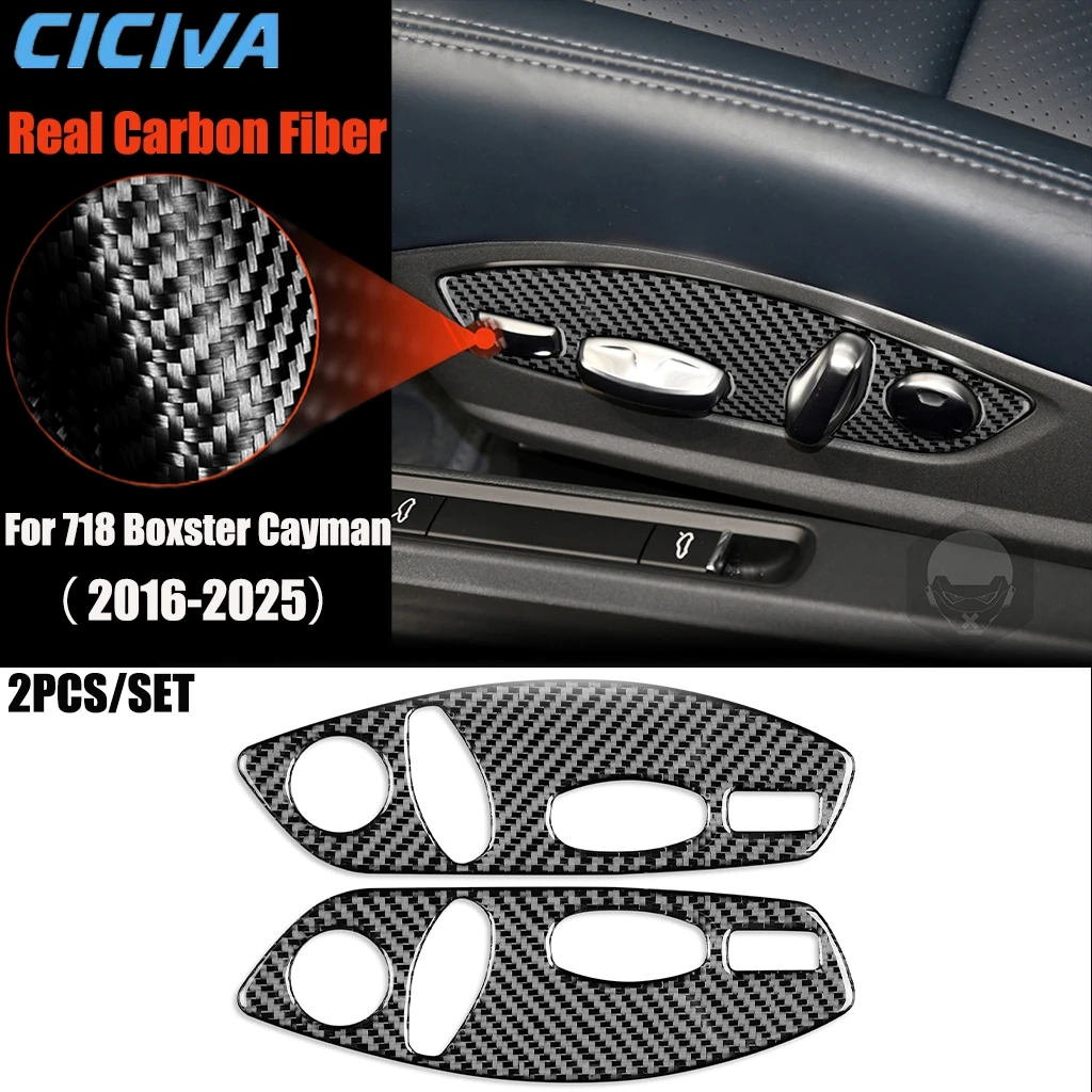 

Carbon Fiber Car Accessories Seat Adjustment Modified Interior Trim Cover Sticker For Porsche 718 982 Boxster Cayman 2016-2025