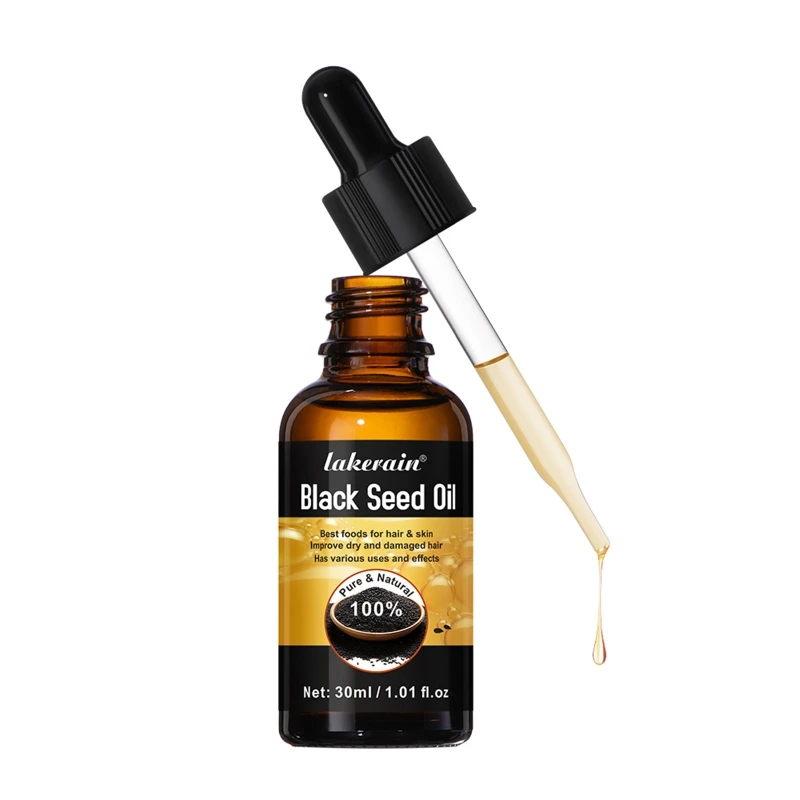 Uma garrafa óleo semente preta 30ml solução reparadora pele para mulheres meninas