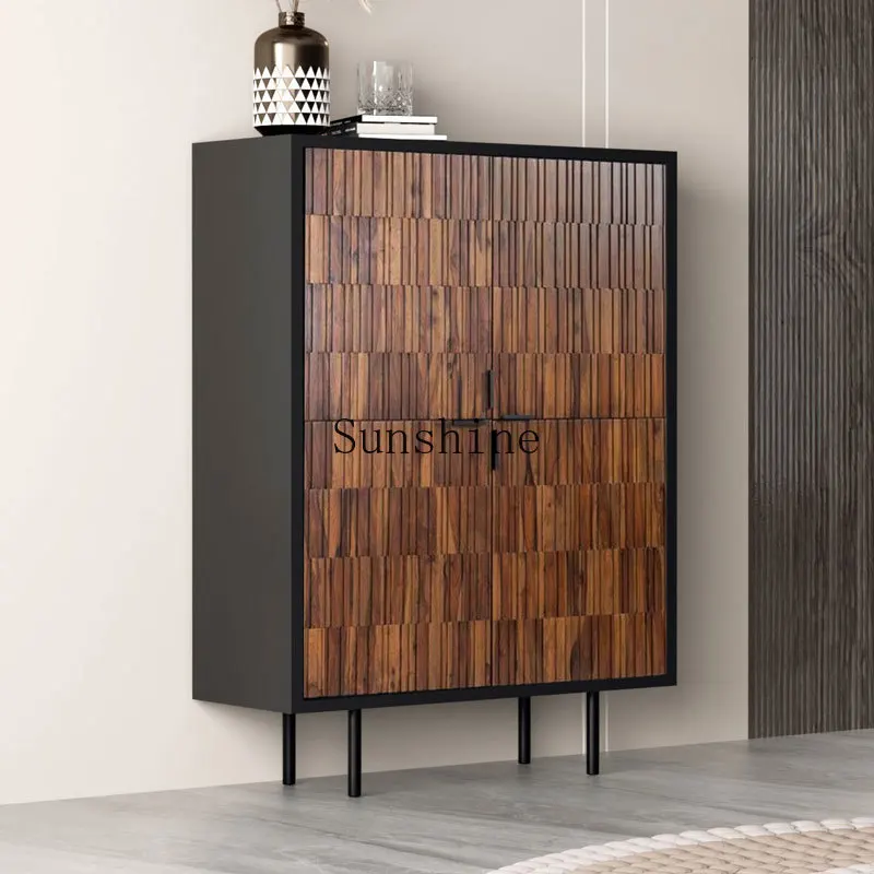 

Medieval style dining side cabinet integrated storage against the wall household solid wood entrance living room storage