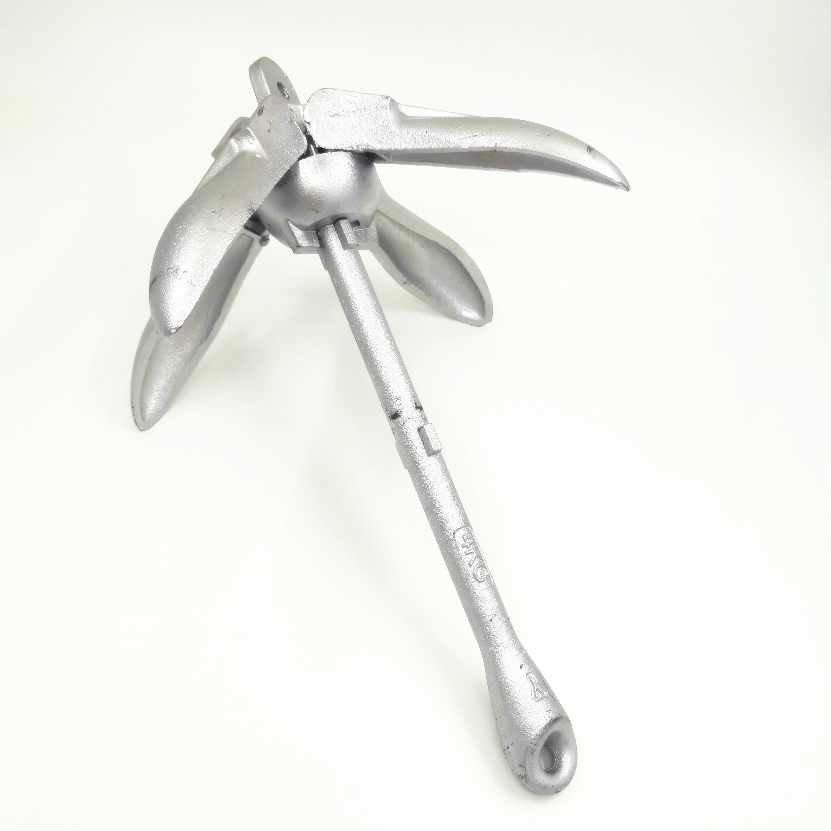 4 Kg  7.7 Lb  Galvanized Iron Folding Boat Grapnel Anchor for Shallow Water - Boating Accessories for Kayaks, Canoes```