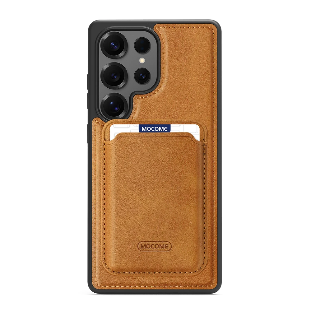 Shockproof Case Designed for Samsung Galaxy S25 Premium PU Leather Magnetic Rugged Compatible with MagSafe Slim Phone Cover