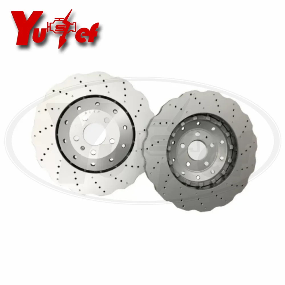 Pair Front Brake Discs Rotor For Audi A7 C7 RS6 RS7 390mm OEM 4G0615301E