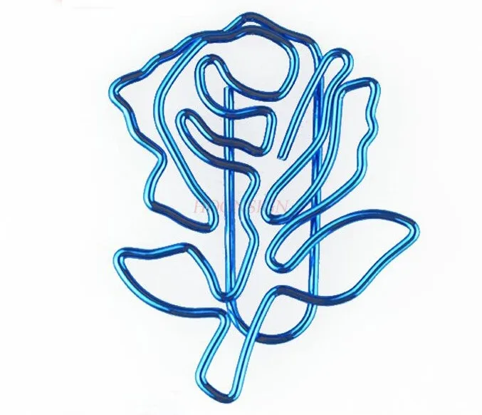 10pcs Rose paper clip, plant paper clip, large buckle, flower shaped office storage