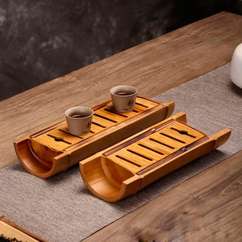 

Kung Fu Tea Set, Tea Mat, Dry Bubble Table, Simple and Portable, Handmade Bamboo Tea Tray Wooden Tray