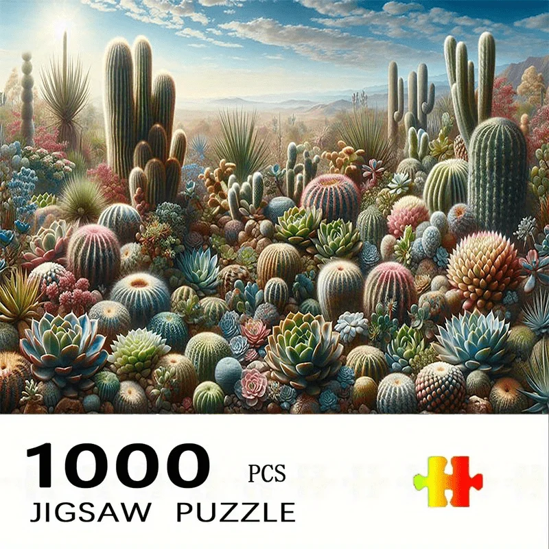 

1000 шт. головоломка кактус-пейзаж пустыни с суккулентами, сложная головоломка «сделай сам» для взрослых и семьи, образовательные Dese