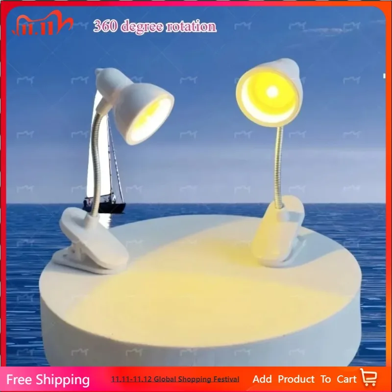 

Creative Mini Clip LED Nightlight 360 Degree Rotating Portable High Quality Desk Lamp Bookmark Design for Bedroom And Desk